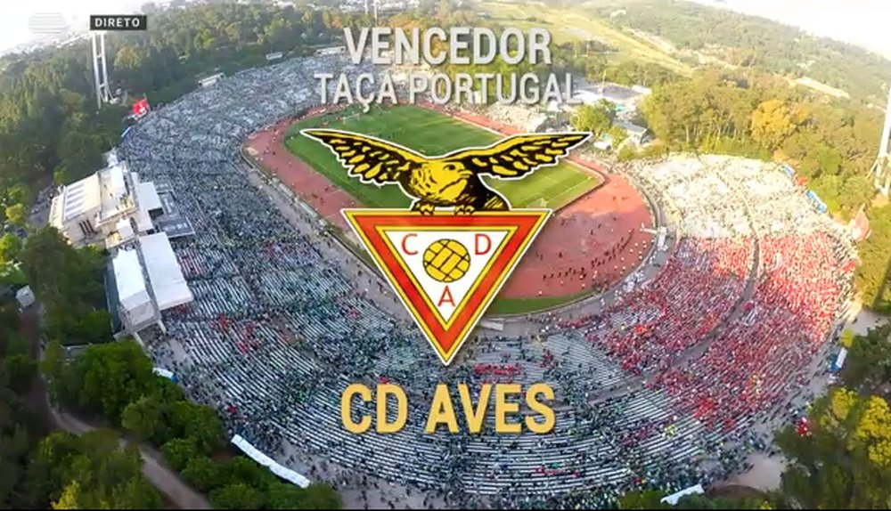 D. Aves campeão da Taça de Portugal. Captura RTP1
