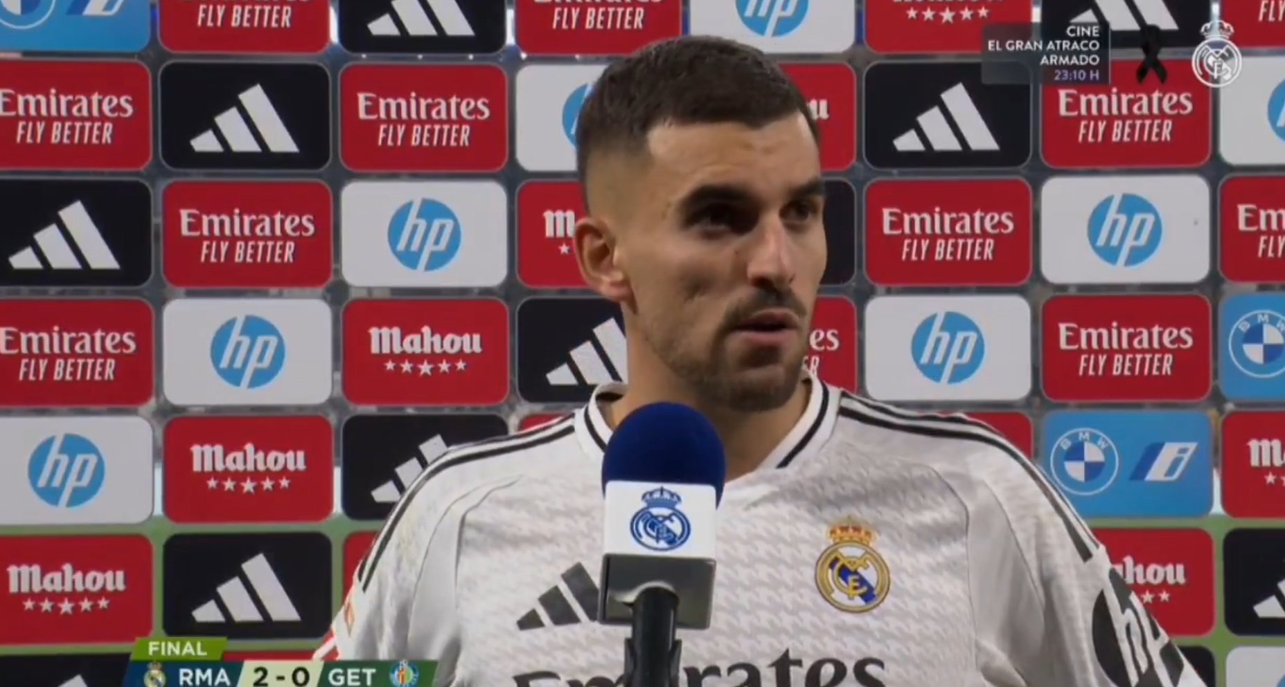 Ceballos habló tras ganarle al Getafe. Captura/RealMadridTV