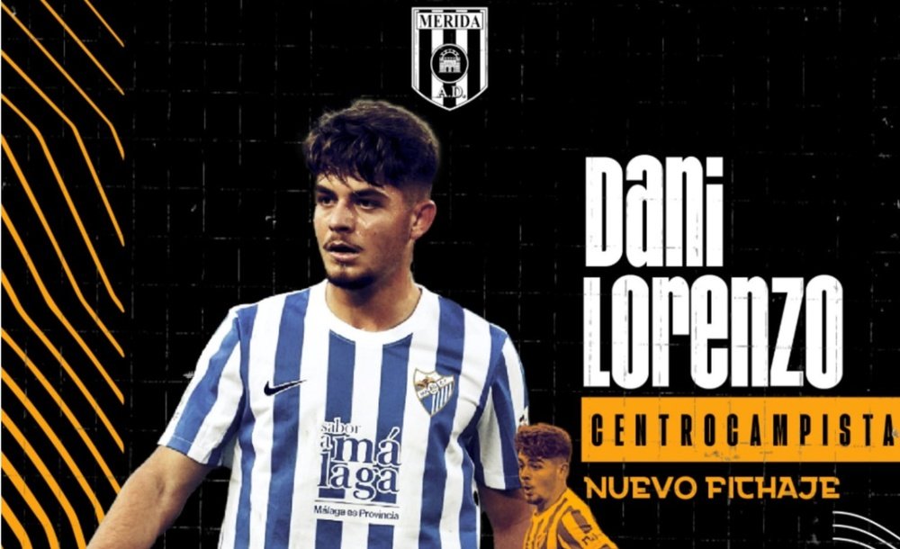 El Mérida firmó a Dani Lorenzo cedido. ADMérida