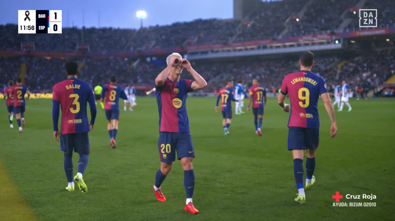 It took Barcelona 12 minutes on the clock to take the lead against Espanyol. Lamine Yamal threw in a delightful assist with the outside of his right foot and Dani Olmo slotted home from inside the box.