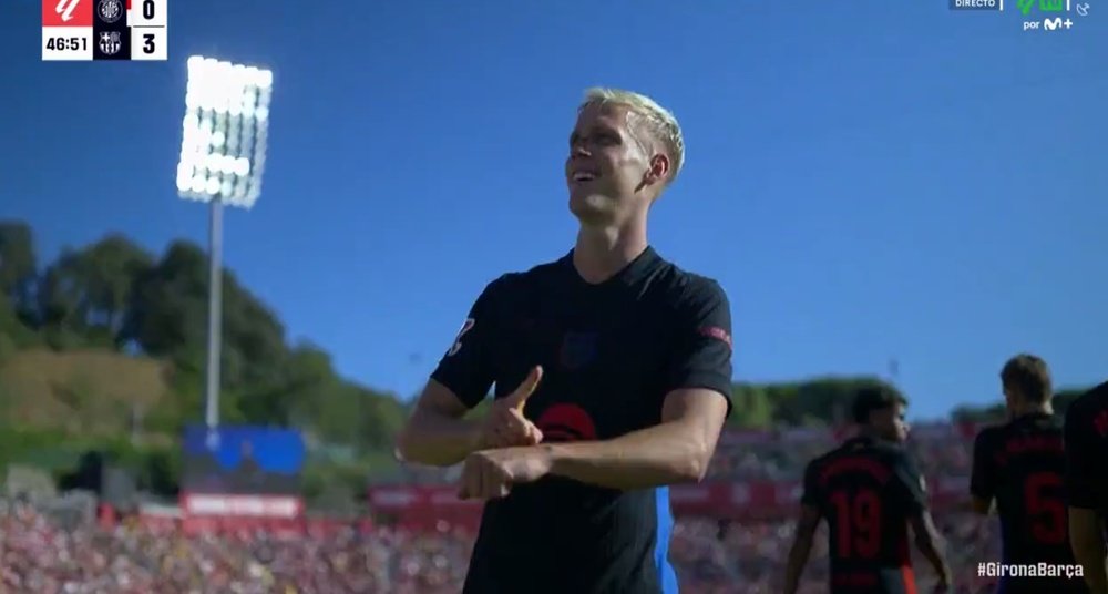 Dani Olmo nunca había empezado tan bien en un equipo. Captura/MovistarLaLiga