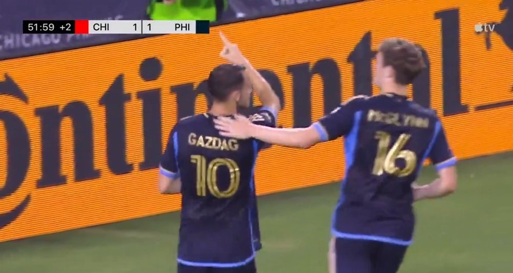 Gazdag became Philadelphia Union's all-time leading goalscorer. Screenshot/AppleTV