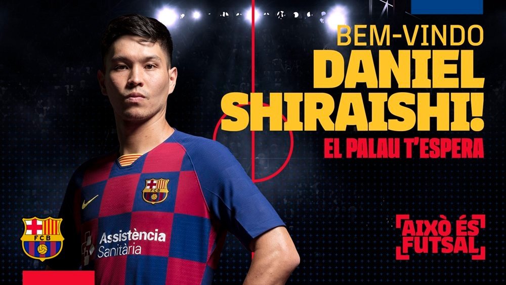 Así anunció el Barça Lassa el fichaje de Daniel Shiraishi. FCBfutbolsala