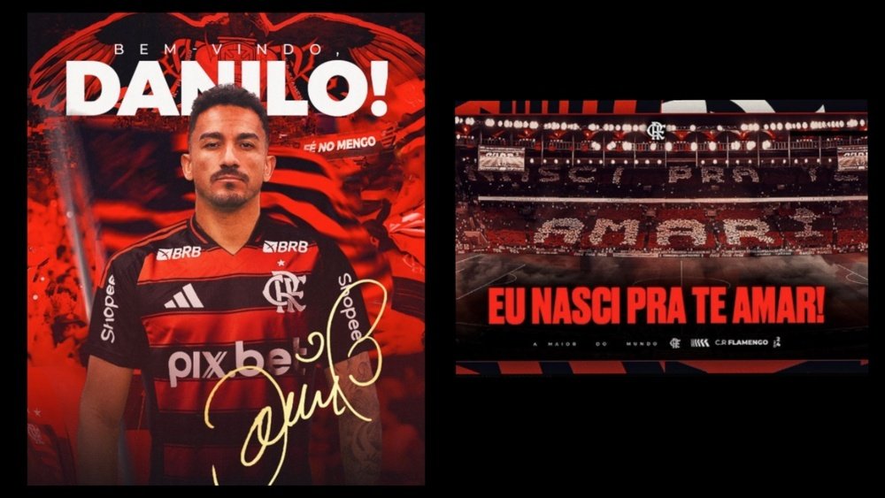 Danilo, novo reforço do Flamengo. Captura X @Flamengo_en