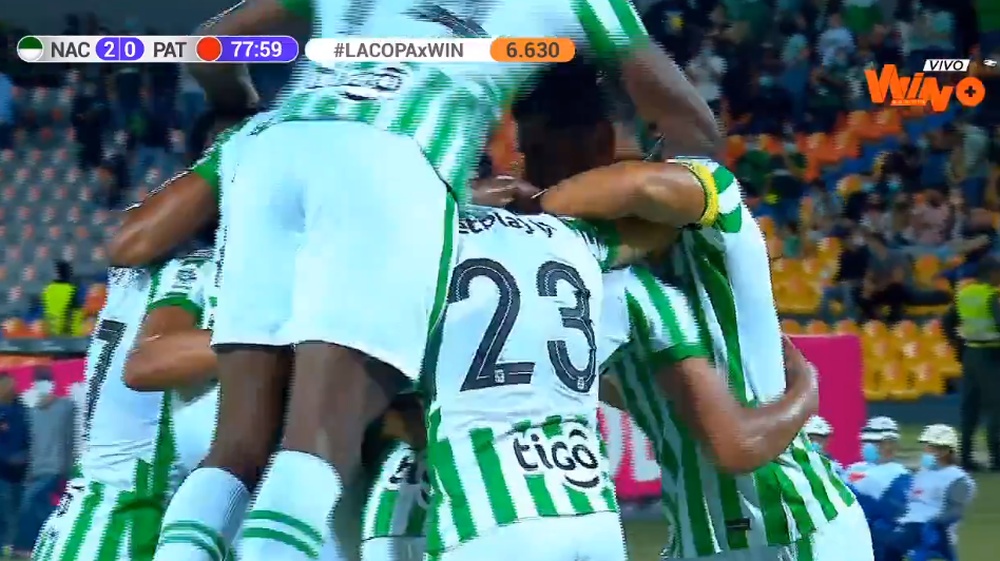 Banguero marcó su primer gol con Nacional. Captura/WinSportsTV