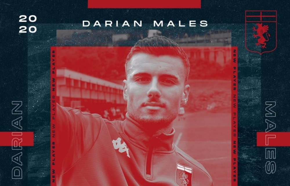 Darian Males, cedido al Genoa. Twitter/GenoaCFC