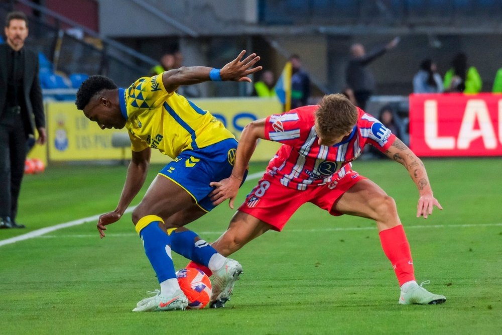 Javi Munoz scored the winner in Las Palmas v Atletico on Saturday. EFE