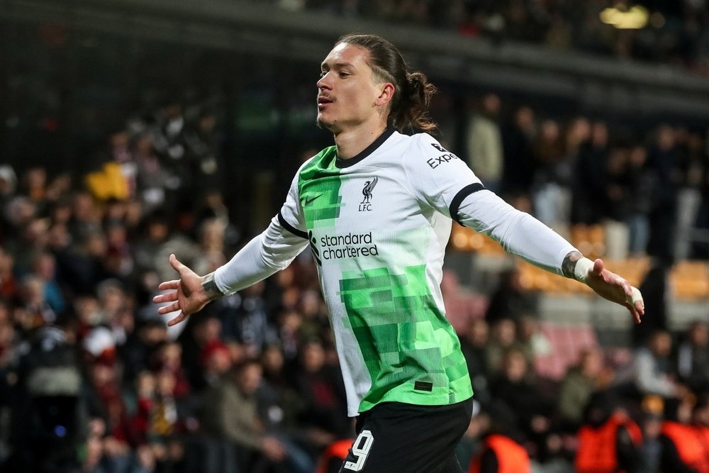 Nunez scored twice in Liverpool's 5-1 win over Sparta Prague. EFE