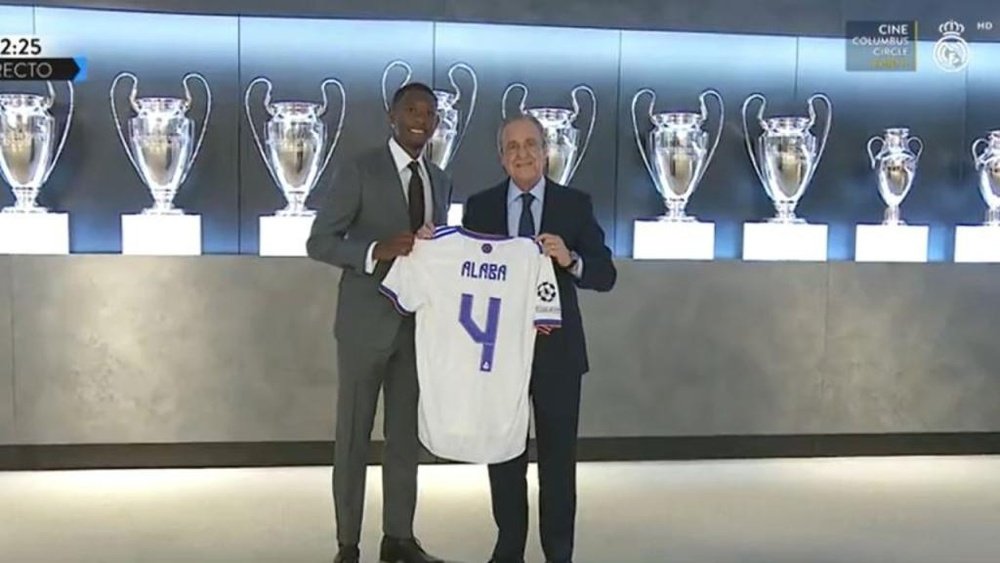 Alaba will wear the same number Ramos wore during his time at Real Madrid. Screenshot/RealMadridTV
