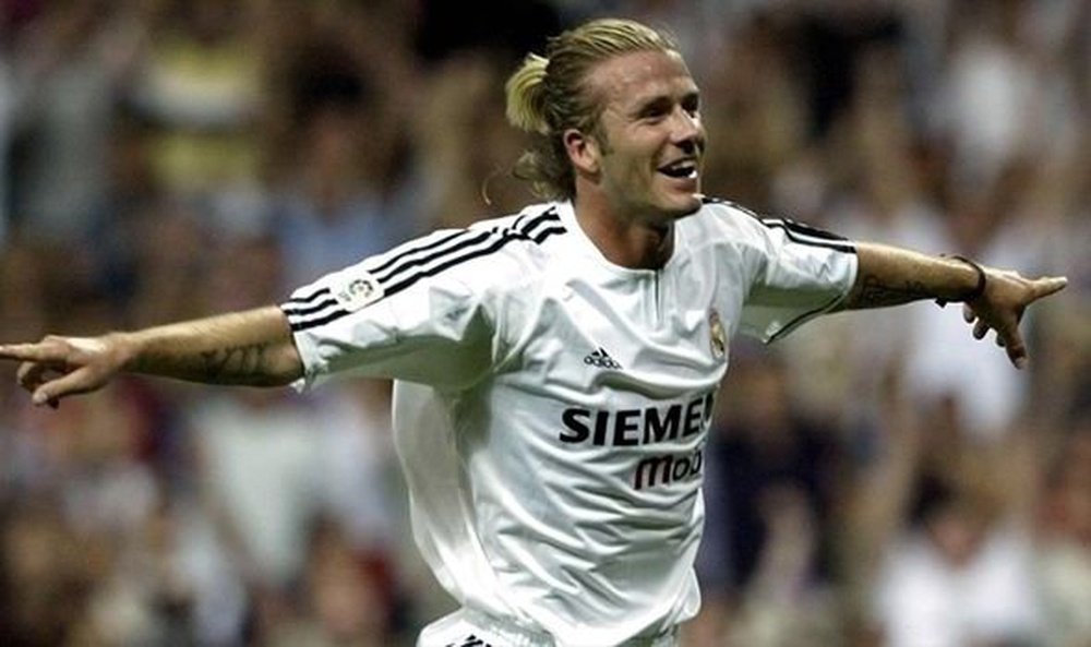 David Beckham marcou seu primeiro gol com o Real Madrid pela Supercopa da Espanha. Twitter
