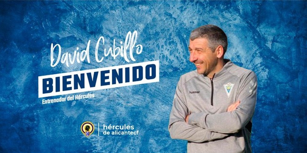 David Cubillo, nuevo técnico del Hércules. Twitter/cfhercules