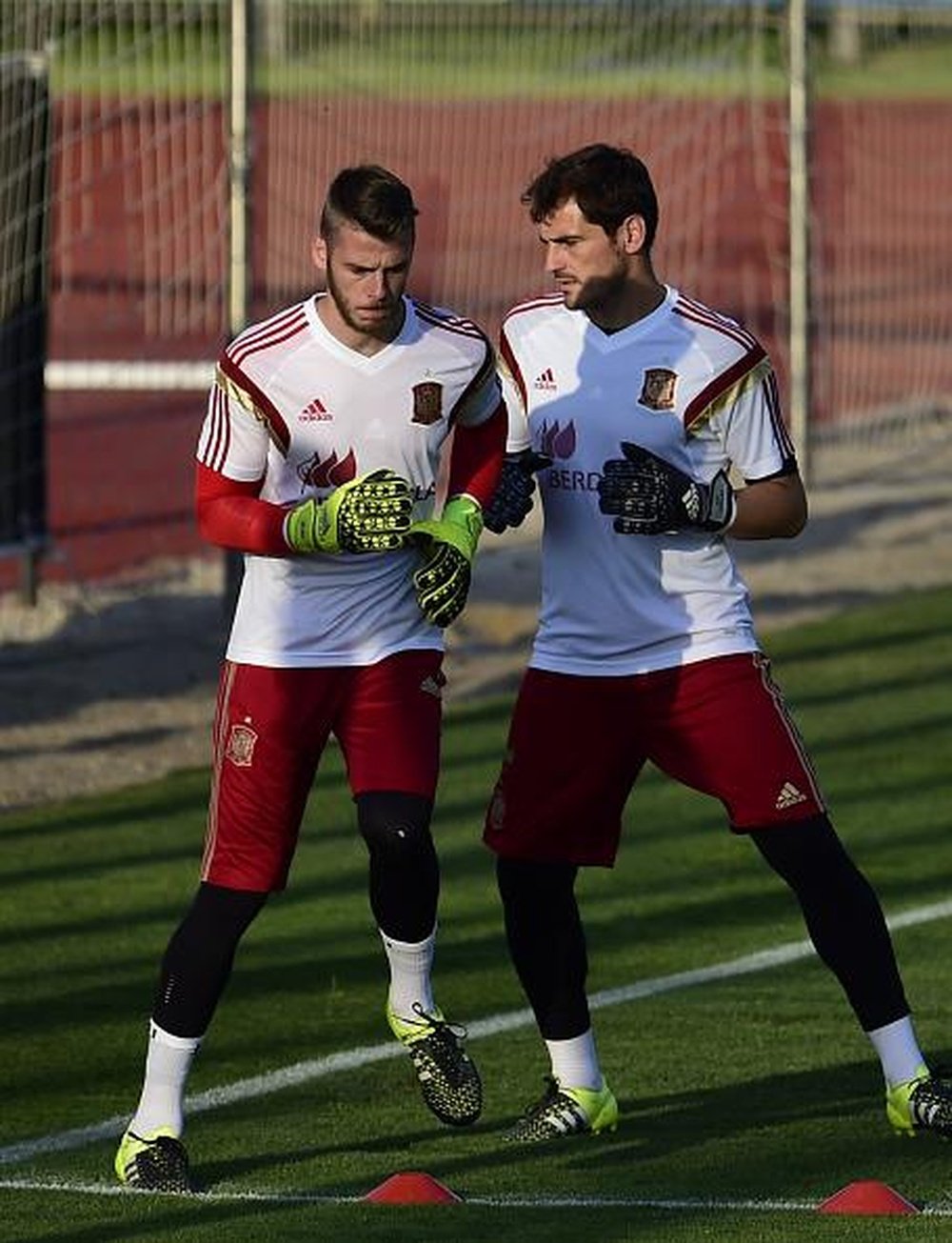 David de Gea and Iker Casillas, training with the Spanish national side. Twitter
