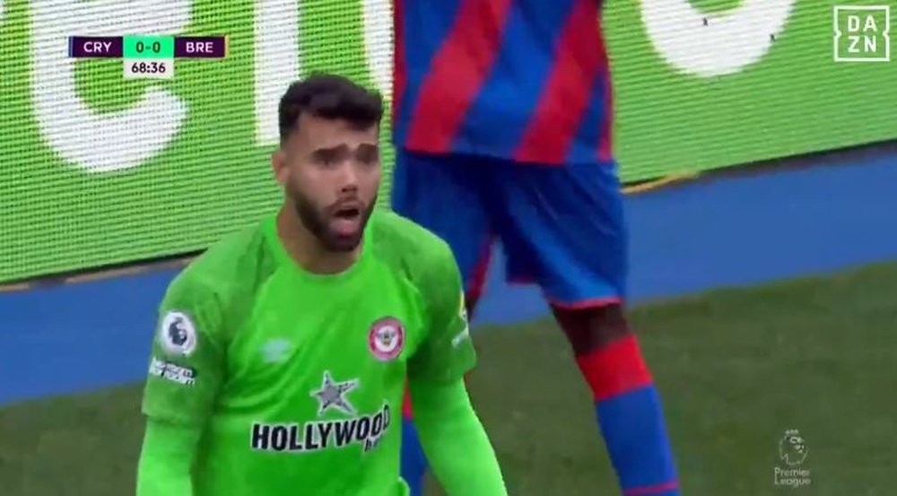 David Raya has caught the eye of Jurgen Klopp. Screenshot/DAZN