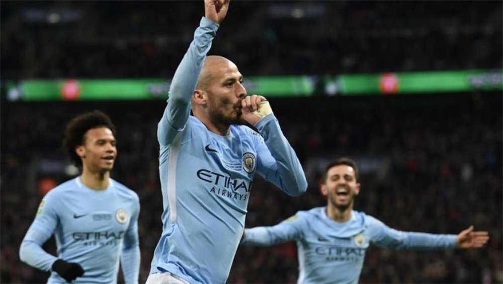 David Silva le dedico su gol a su hijo Mateo. EFE