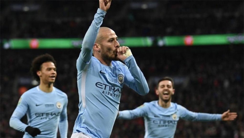 David Silva le dedico su gol a su hijo Mateo. EFE