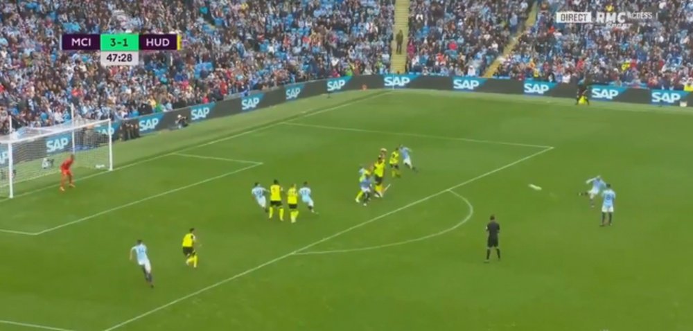 Silva curled home wonderfully just after the break. Screenshot
