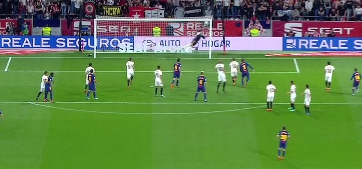 Soria made a stunning save to deny Messi