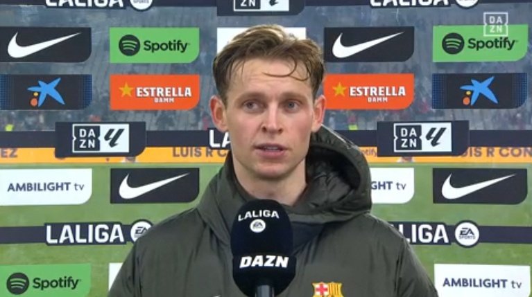 Frenkie de Jong was critical of his team's attitude against Villarreal. Screenshot/DAZN