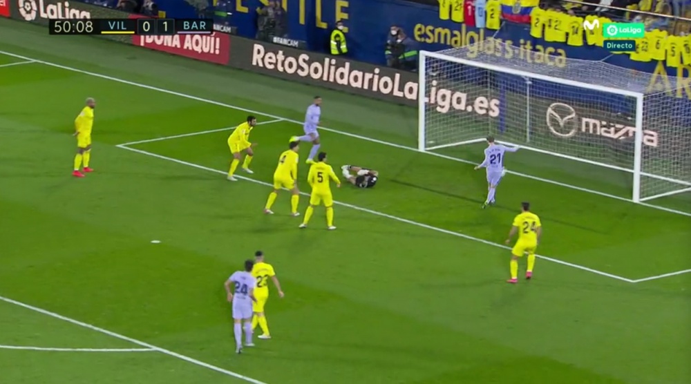 Frenkie de Jong puso el 0-1 a favor del Barcelona. Captura/MovistarLaLiga