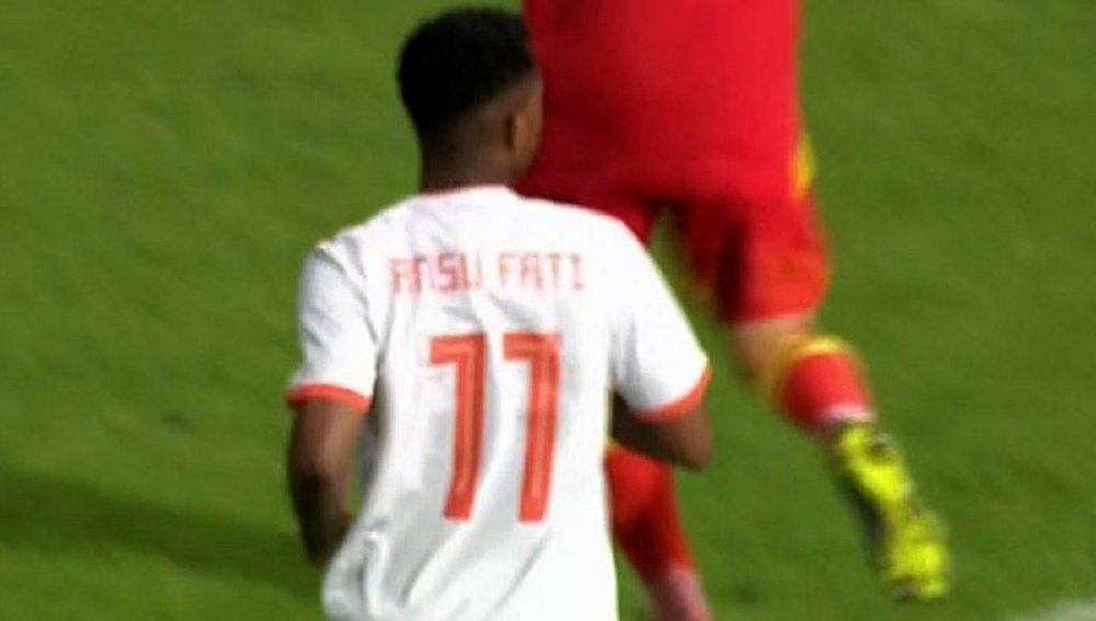 Ansu Fati impressed in his 15 minute debut for Spain U21. Captura/Cuatro
