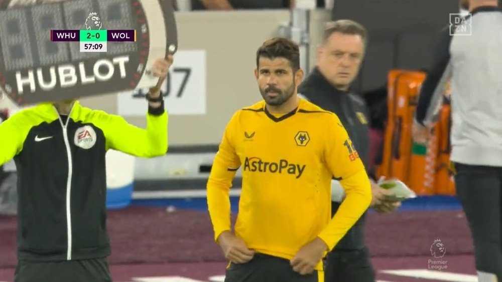 Diego Costa volvió a jugar en la Premier. Captura/DAZN