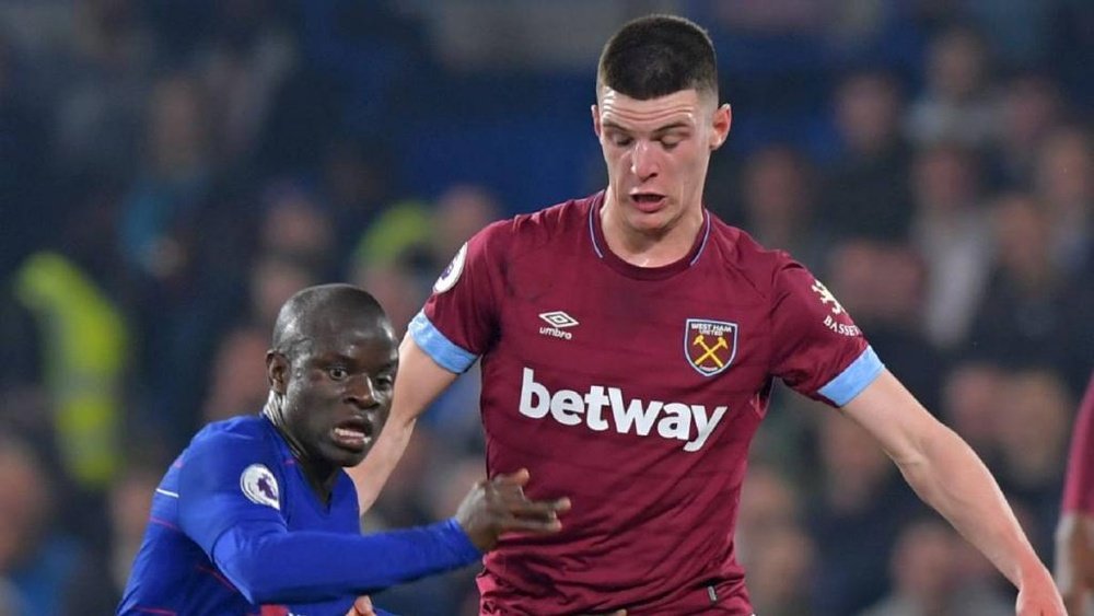 El United insistirá hasta el final por el fichaje de Declan Rice. AFP