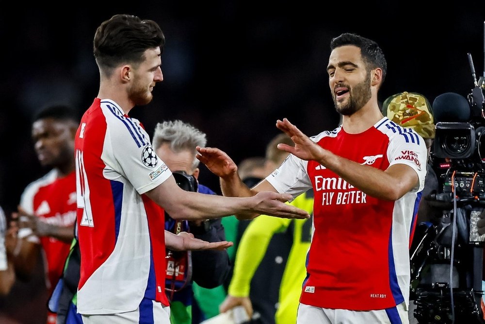 Mikel Merino elogió la calidad de Declan Rice. EFE