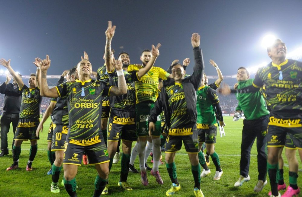 Defensa y Justicia celebra la victoria ante Independiente. AFA