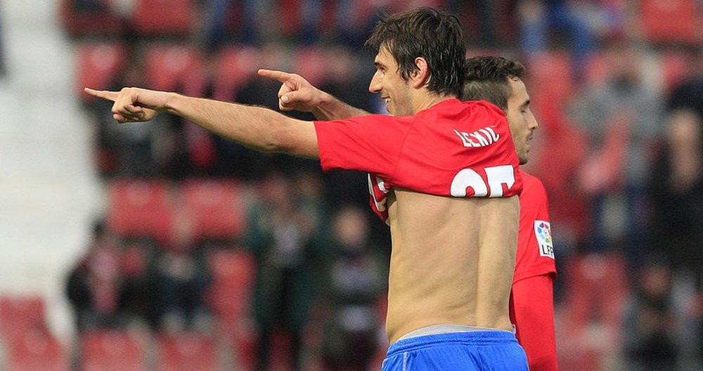Dejan Lekic, celebrando un gol con el Girona. Archivo/EFE