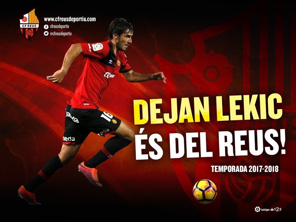 Dejan Lekic llegó al Reus procedente del Mallorca. Twitter/CFReus
