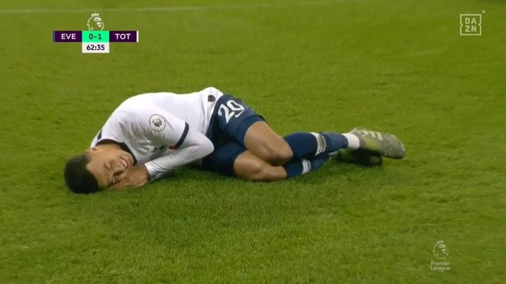 Dele Alli celebrated his goal for Tottenham. Captura/DAZN