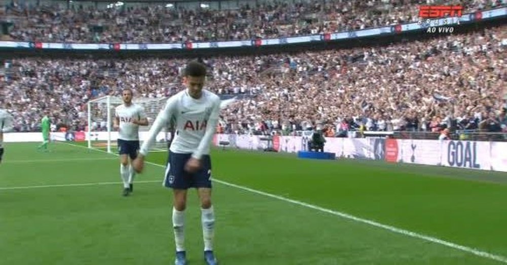 Alli's celebration became the topic of joke on social media. Twitter/ESPN