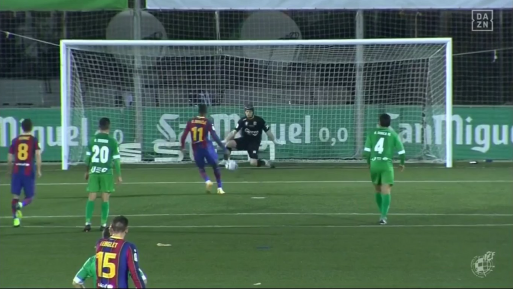 Segundo pênalti para o Barça, segunda defesa de Ramón