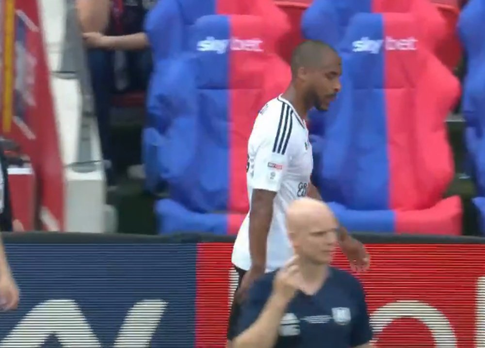 Odoi was sent off after picking up two yellow cards. Captura/SkySports