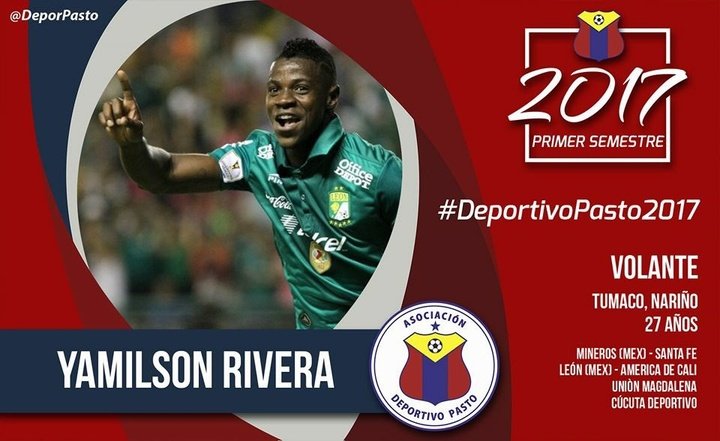 OFICIAL: Yamilson Rivera, nuevo refuerzo de Deportivo Pasto