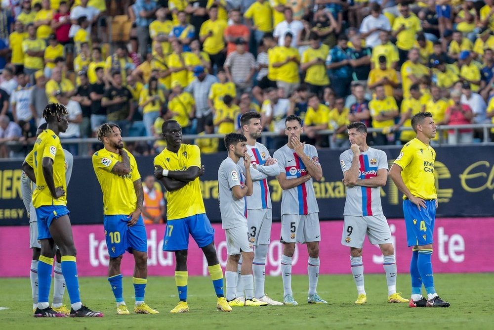 Cadiz v Barcelona was marred by a medical emergency in the crowd. EFE
