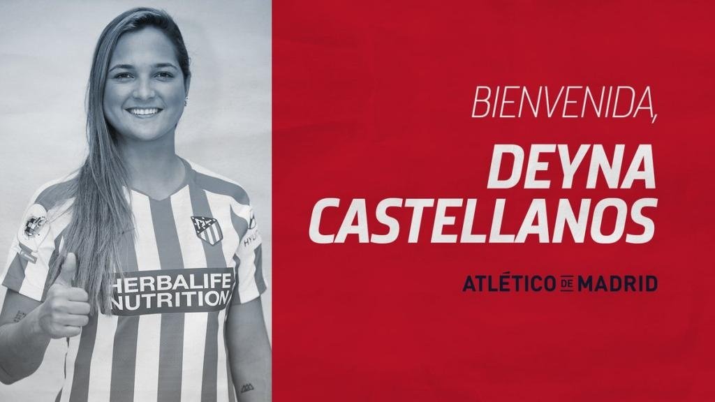 Deyna Castellanos, nueva jugadora del Atlético de Madrid Femenino. Twitter/AtletiFemenino