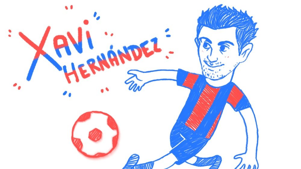 Dibujo del Draw my life de Xavi Hernández.