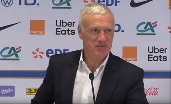 France coach Deschamps spoke at a press conference after the win over Chile. Screenshot/beINSports