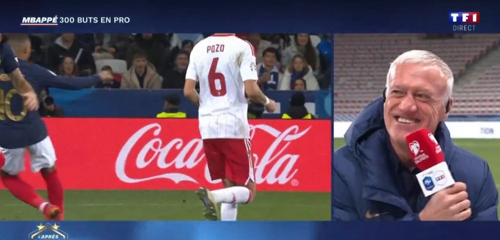 Deschamps envió este 'recadito' a Luis Enrique. Captura/TF1