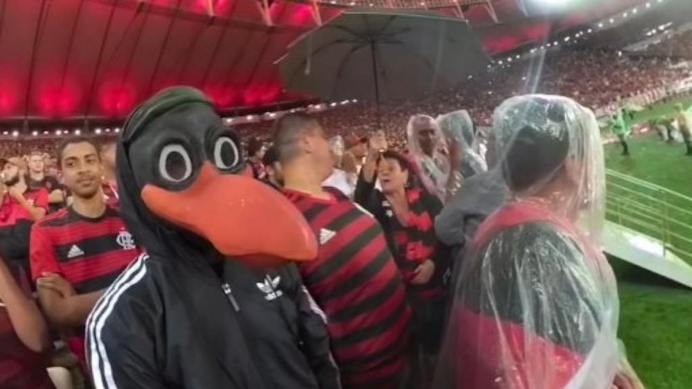 Diego Ribas se infiltró en la grada de Flamengo... ¡disfrazado! Captura/Youtube