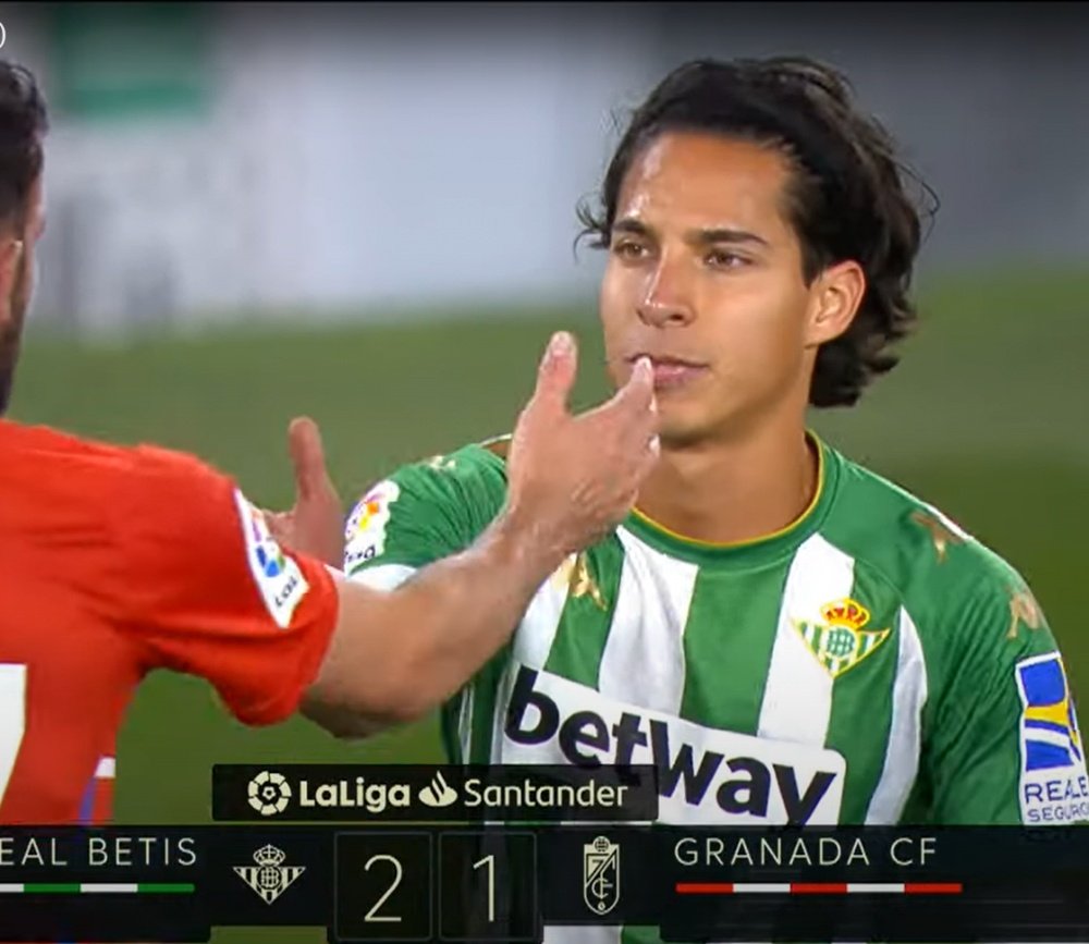 Diego Lainez cuajó una buena actuación con el Betis. Captura/YoutubeLaLiga