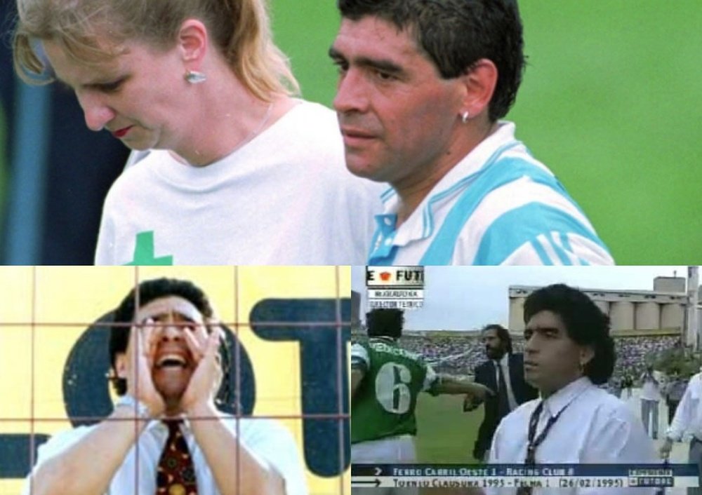 Diego Maradona, en fotos y capturas de 1994 y 1995.