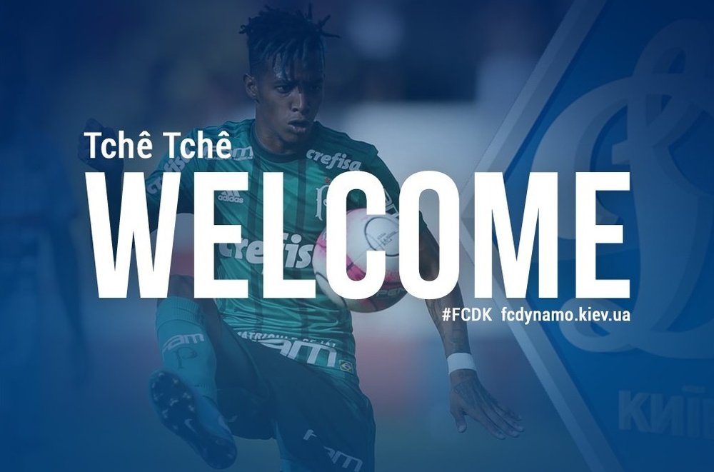 Dínamo de Kiev anuncia Tchê Tchê ex-Palmeiras. Twitter/FC Dynamo Kyiv