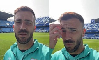 Dioni Villalba, delantero del Málaga que sufrió un traumatismo craneoencefálico en el partido contra el Intercity de la pasada jornada en La Rosaleda, envío un mensaje por vídeo a la afición para tranquilizarla. No solo se encuentra bien, sino que quita hierro a su contratiempo comparándolo con un 