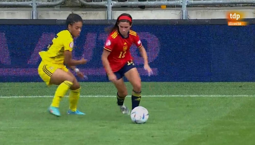España, en la final del Europeo. Captura/Teledporte