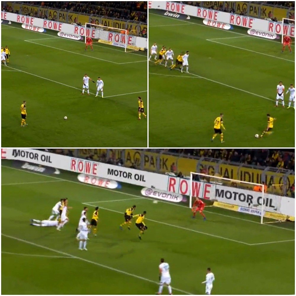 A training ground goal gave Dortmund the opener against Werder Bremen. CAPTURA/MONTAGE
