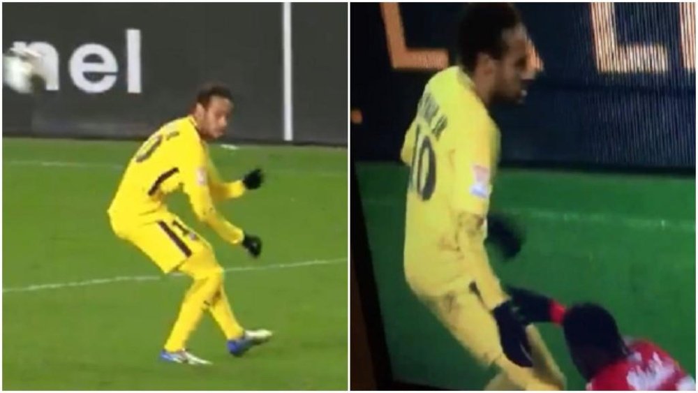Neymar showed great skill and an unsportsmanlike gesture in the game against Rennes. BeSoccer