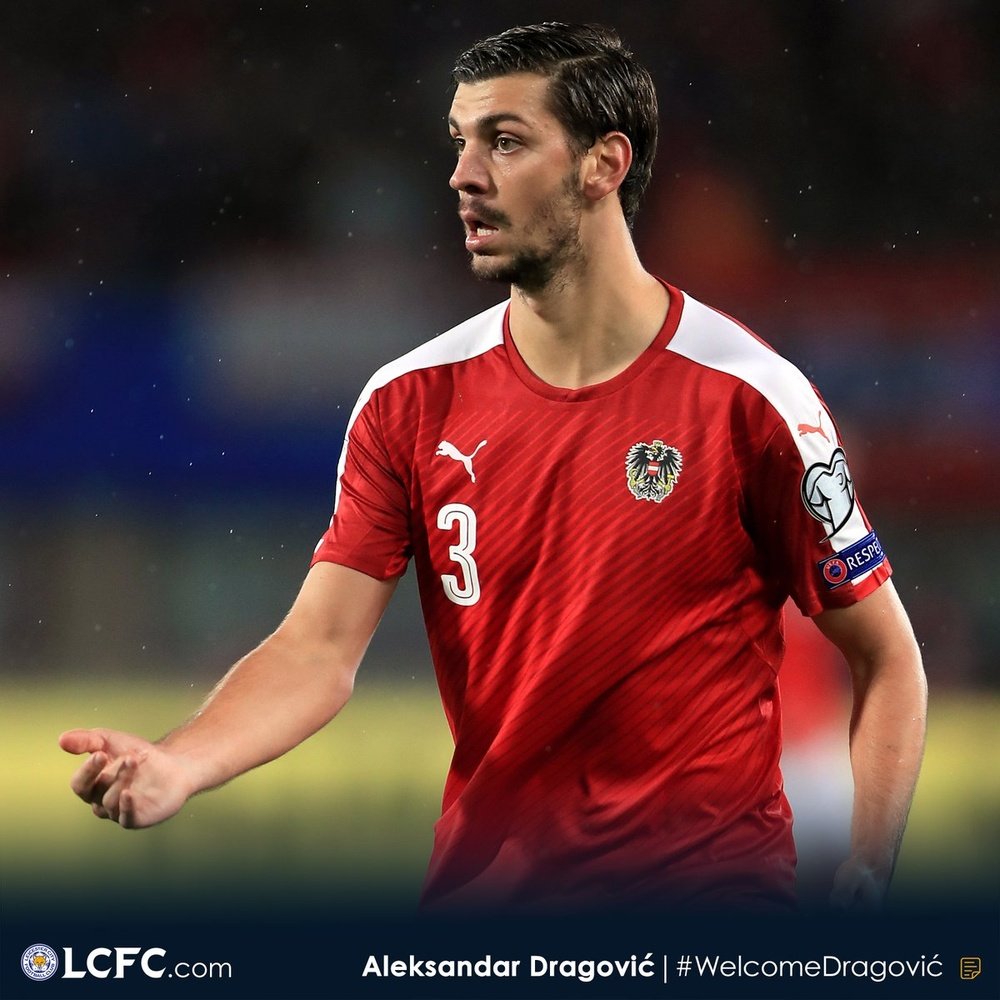 Dragovic se marchó cedido del Leverkusen al Leicester. Twitter/Leicester