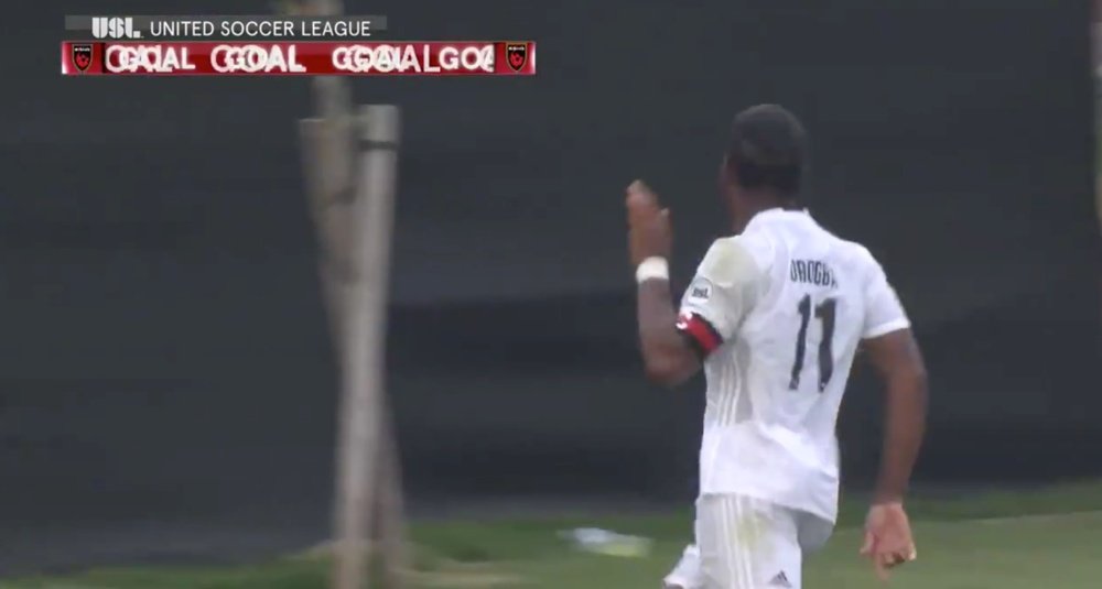 Drogba celebra un gol con Phoenix Rising. Twitter
